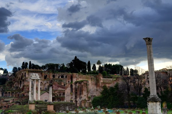 Monte Palatino, sacada desde el Foro Romano