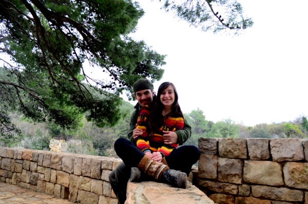 Nosotros super contentos tomando un pequeño descans